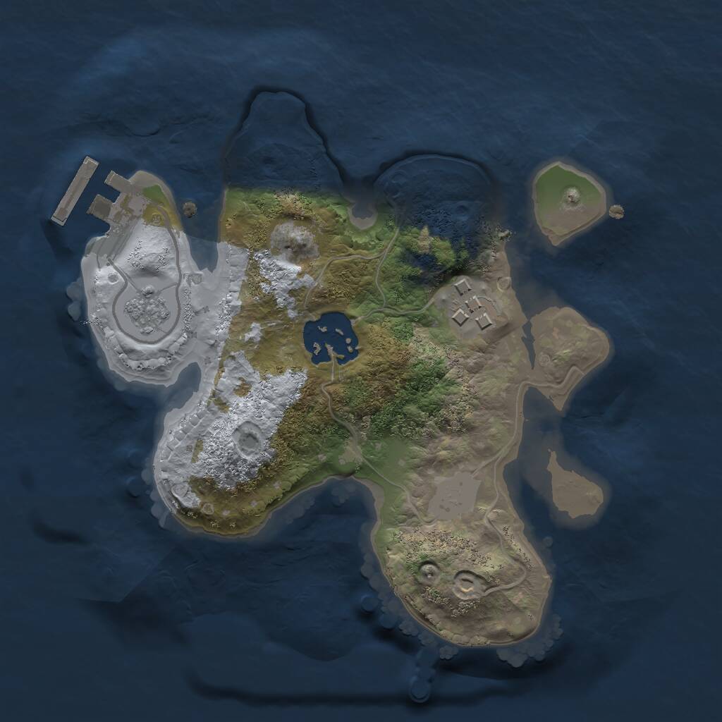 Rust Map: Procedural Map, Size: 2000, Seed: 23385408, 5 Monuments