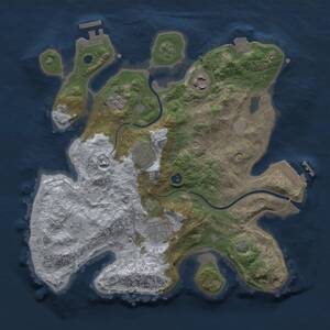Thumbnail Rust Map: Procedural Map, Size: 3000, Seed: 16262, 10 Monuments