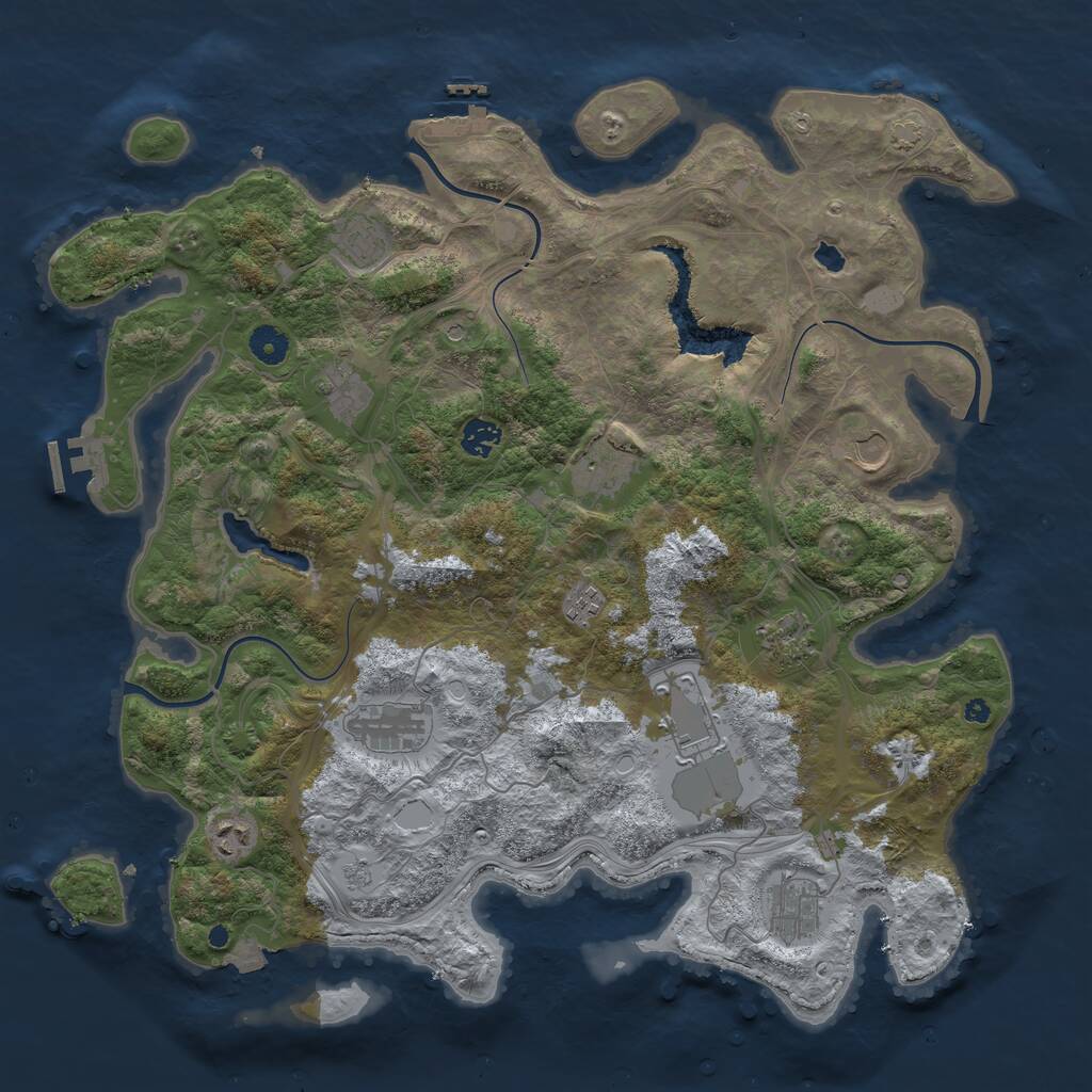 Rust Map: Procedural Map, Size: 4250, Seed: 547569617, 17 Monuments