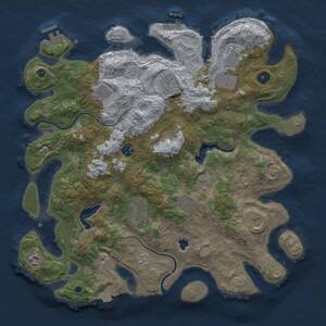 Thumbnail Rust Map: Procedural Map, Size: 4000, Seed: 1077863622, 15 Monuments