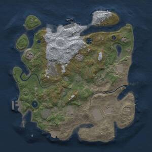 Thumbnail Rust Map: Procedural Map, Size: 3500, Seed: 1258099, 14 Monuments