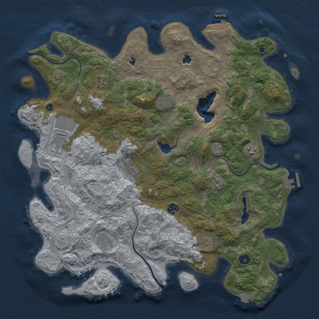 Rust Map: Procedural Map, Size: 4500, Seed: 64213578, 15 Monuments