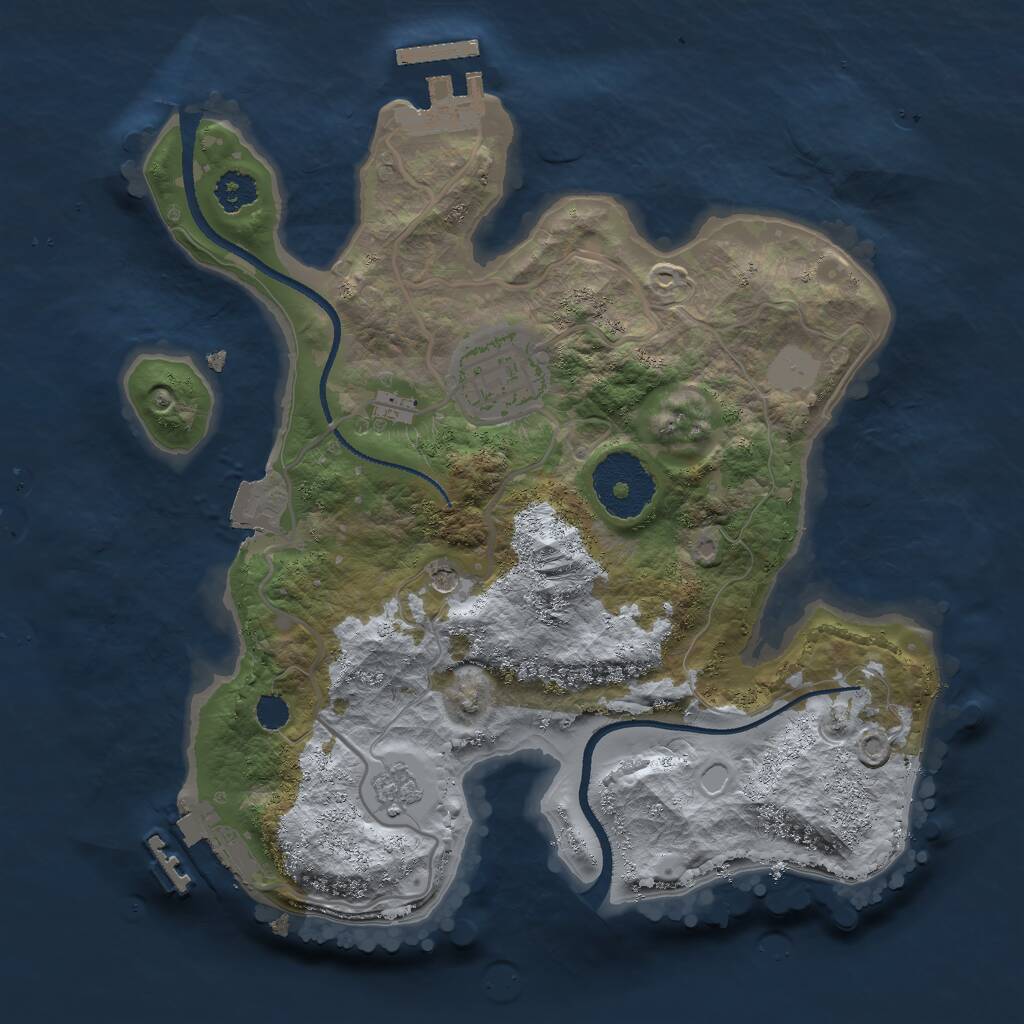 Rust Map: Procedural Map, Size: 2500, Seed: 1922716194, 6 Monuments