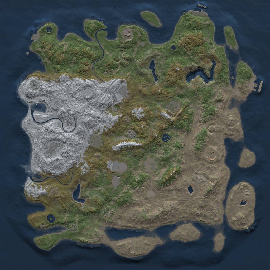 Rust Map: Procedural Map, Size: 4800, Seed: 1683051906, 17 Monuments