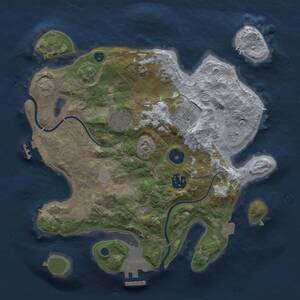 Thumbnail Rust Map: Procedural Map, Size: 3000, Seed: 1469396584, 9 Monuments