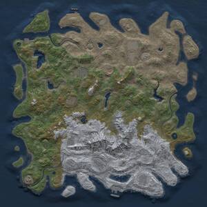 Thumbnail Rust Map: Procedural Map, Size: 5000, Seed: 1163184937, 17 Monuments