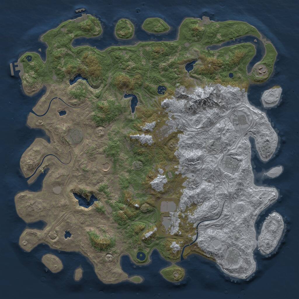 Rust Map: Procedural Map, Size: 5000, Seed: 61495476, 17 Monuments