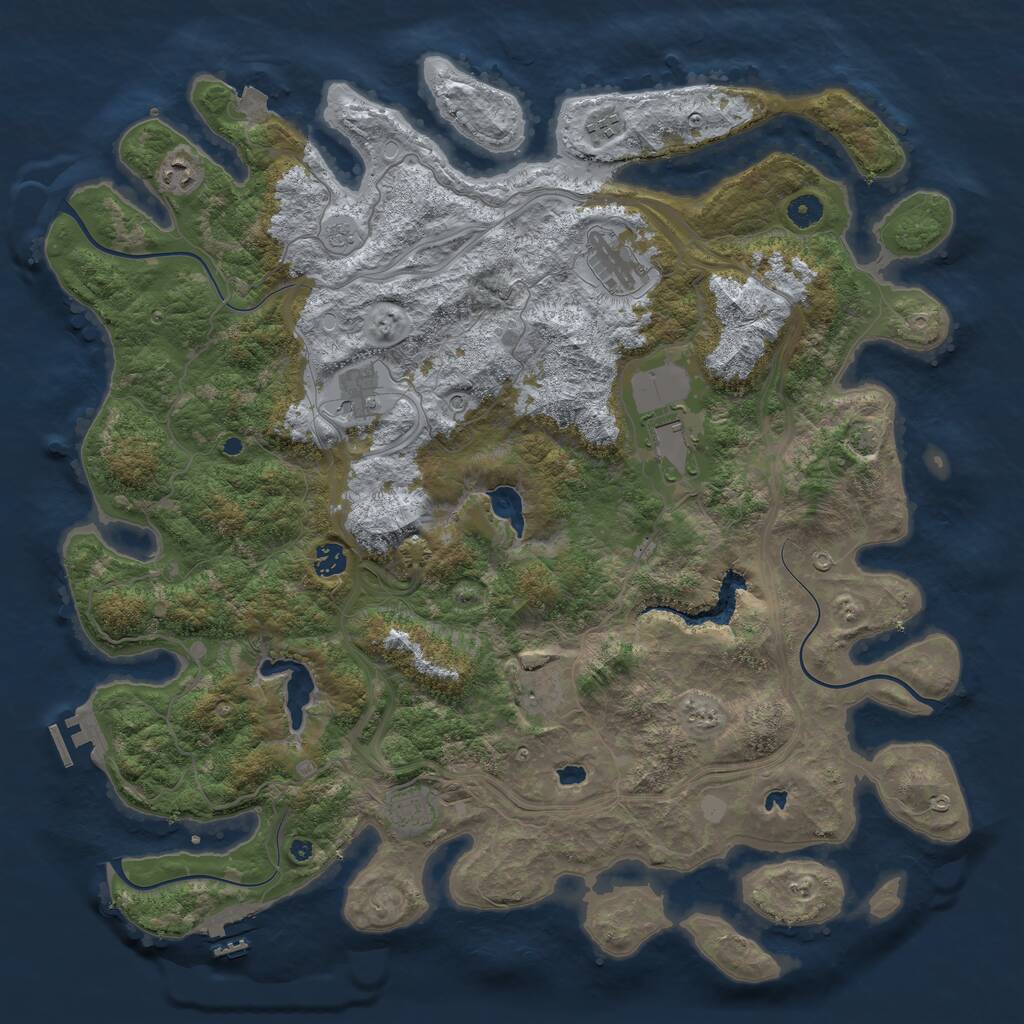 Rust Map: Procedural Map, Size: 4600, Seed: 4067, 14 Monuments