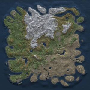 Thumbnail Rust Map: Procedural Map, Size: 4600, Seed: 4067, 15 Monuments