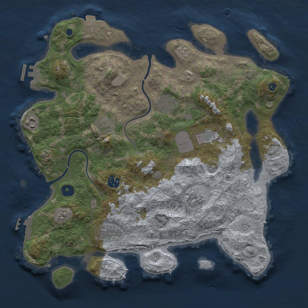 Rust Map: Procedural Map, Size: 3750, Seed: 481981, 14 Monuments