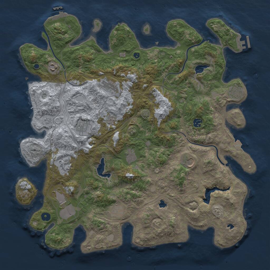 Rust Map: Procedural Map, Size: 4500, Seed: 1696761317, 17 Monuments
