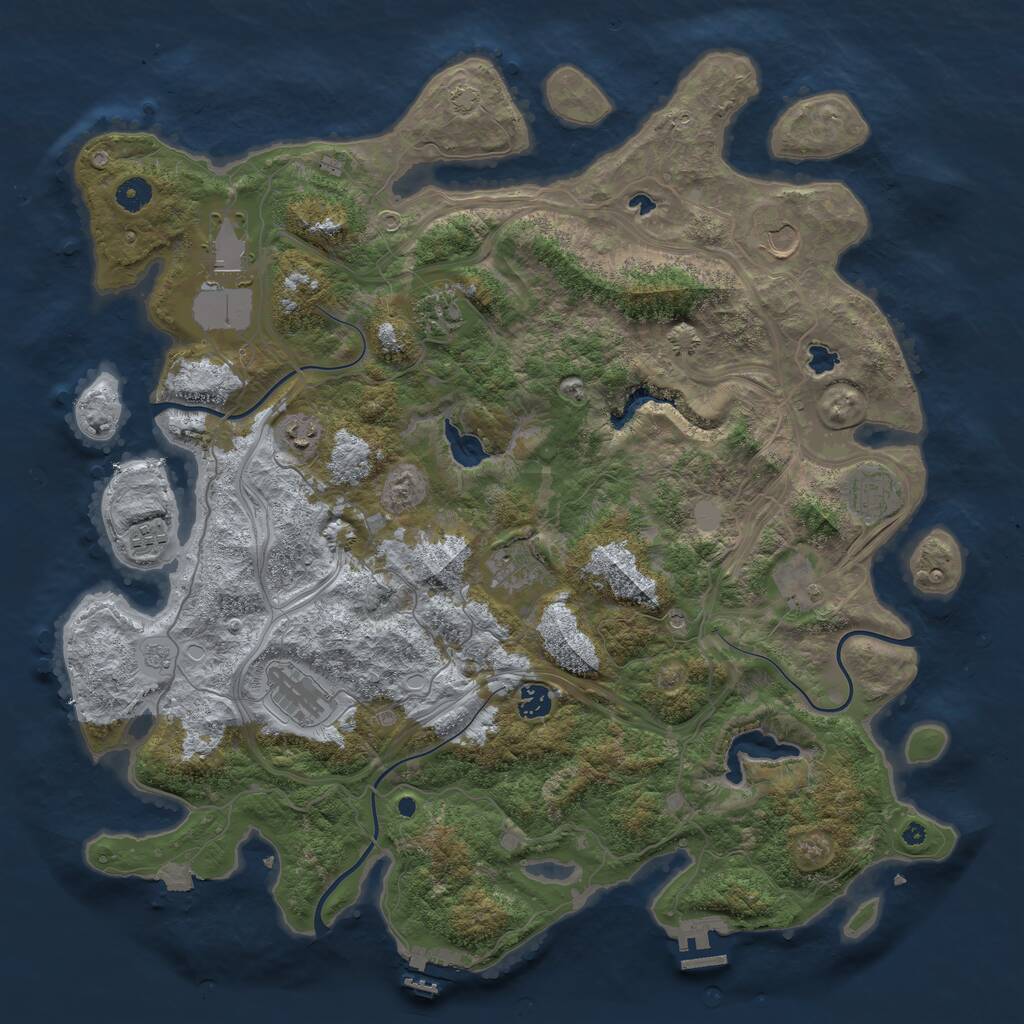 Rust Map: Procedural Map, Size: 4500, Seed: 958617978, 16 Monuments