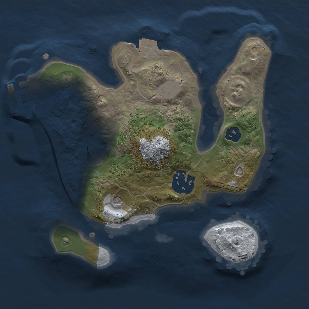 Rust Map: Procedural Map, Size: 2000, Seed: 527706563, 4 Monuments
