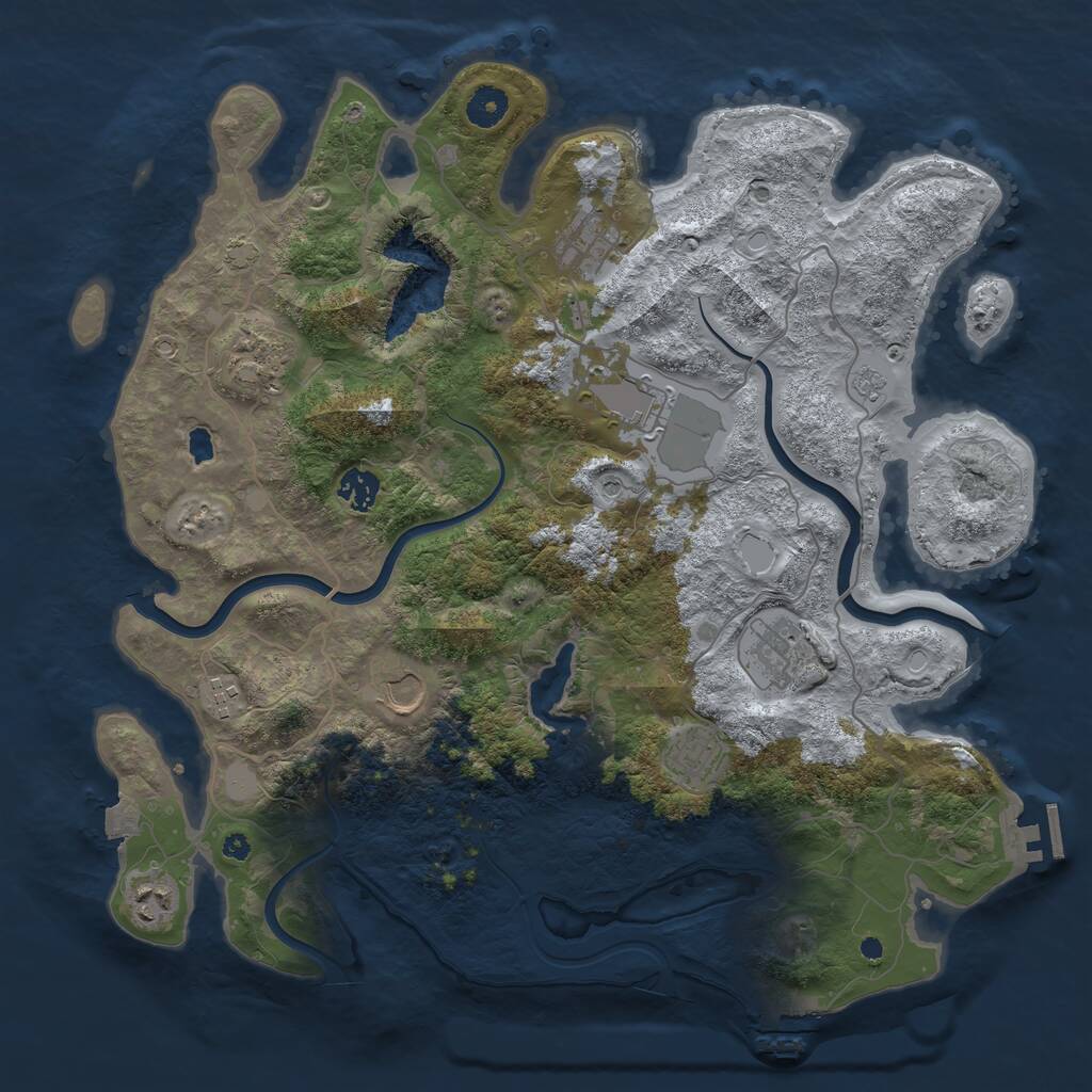 Rust Map: Procedural Map, Size: 4000, Seed: 551121, 15 Monuments