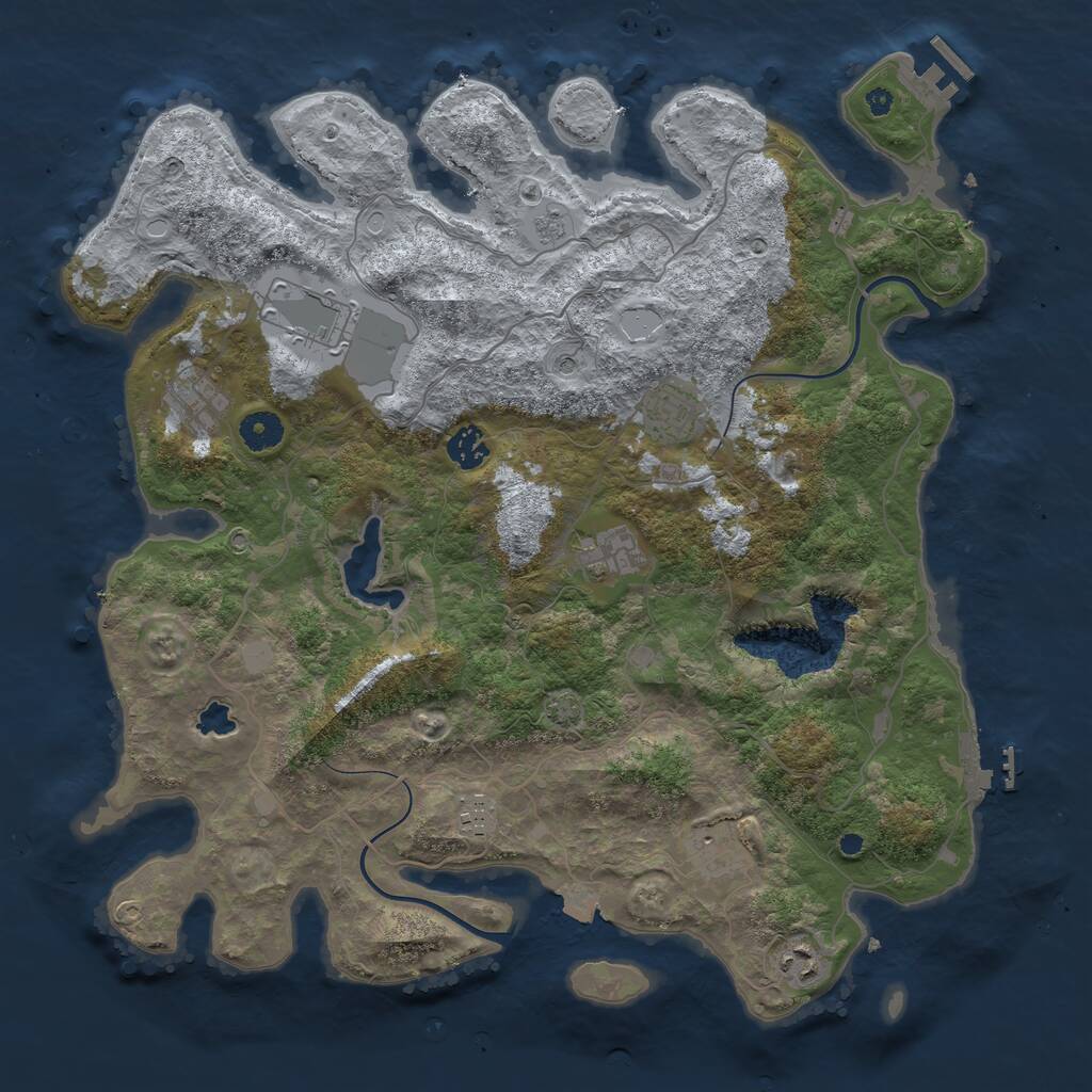 Rust Map: Procedural Map, Size: 4000, Seed: 31085, 14 Monuments