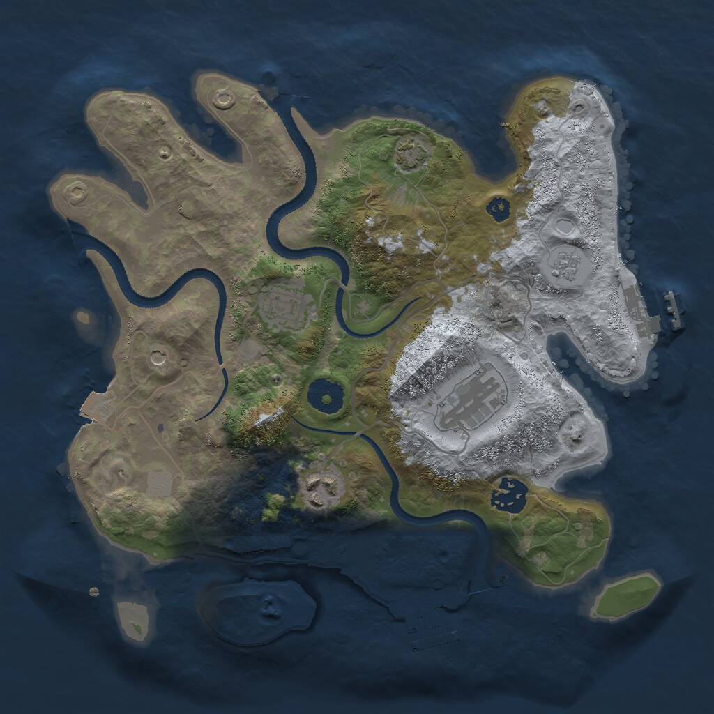 Rust Map: Procedural Map, Size: 3000, Seed: 4317568, 10 Monuments