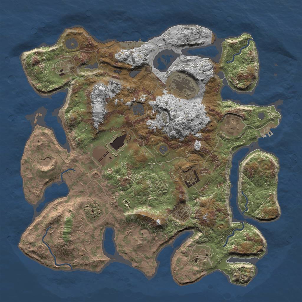 Rust Map: Procedural Map, Size: 3800, Seed: 9844552, 16 Monuments