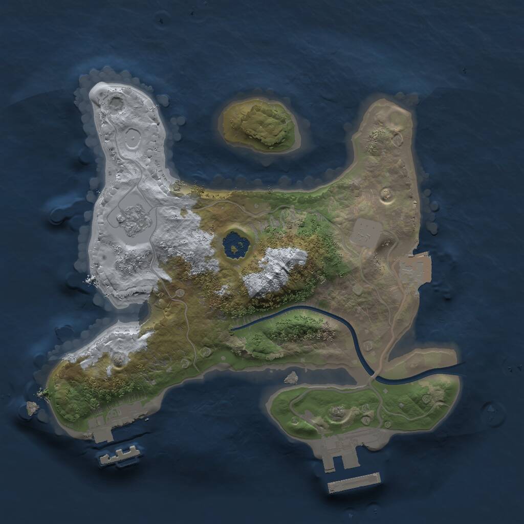 Rust Map: Procedural Map, Size: 2000, Seed: 1833241149, 4 Monuments