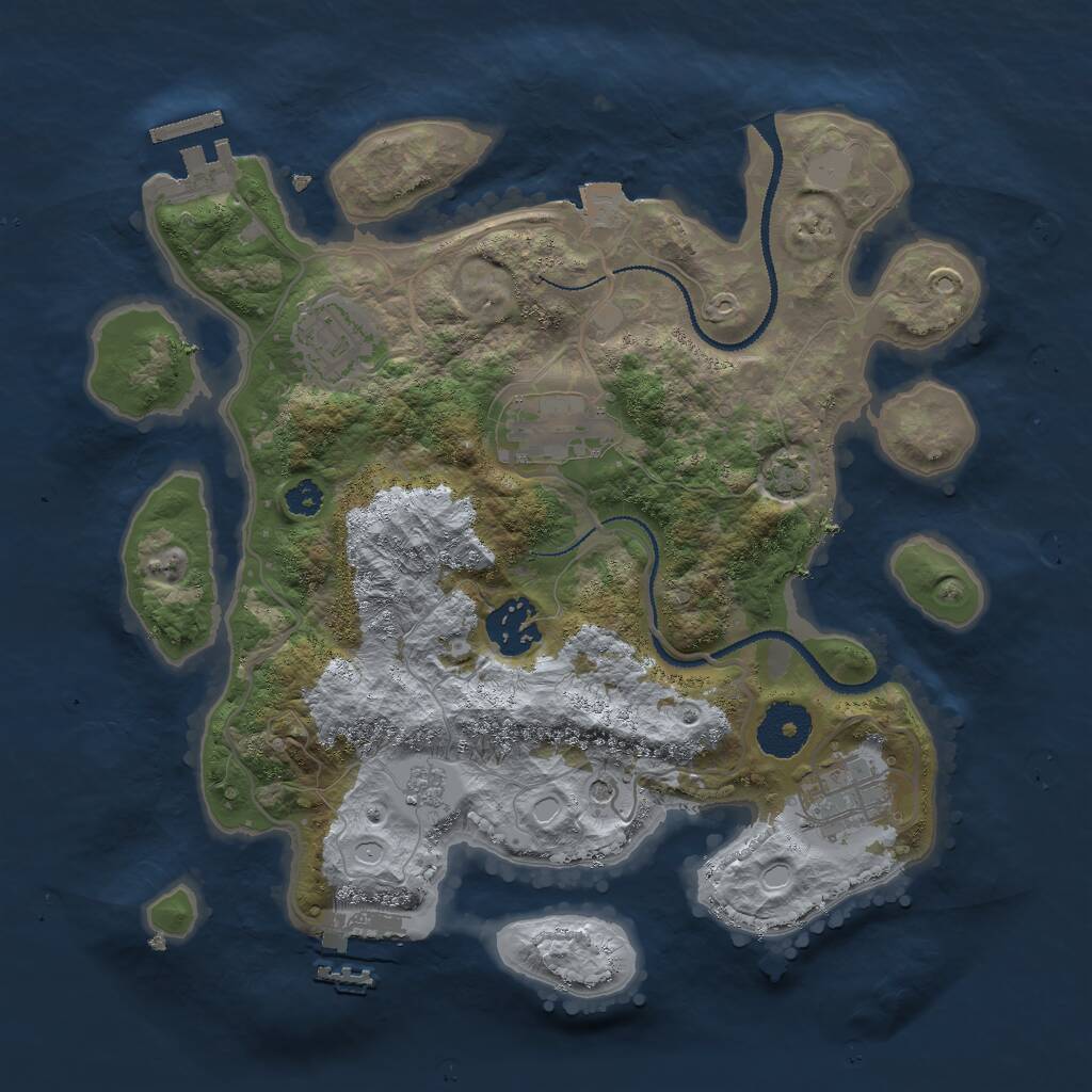 Rust Map: Procedural Map, Size: 3000, Seed: 720, 10 Monuments