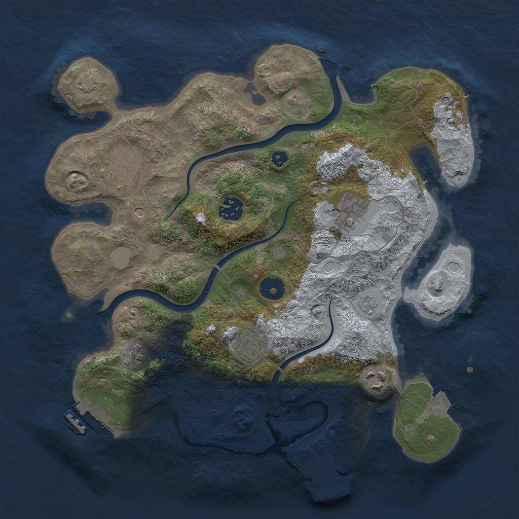 Rust Map: Procedural Map, Size: 3250, Seed: 1591450671, 12 Monuments