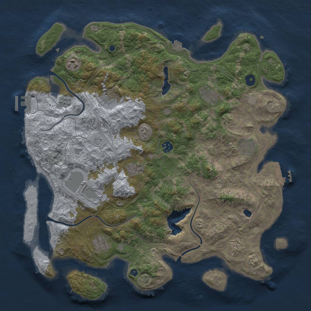 Rust Map: Procedural Map, Size: 4250, Seed: 150501, 16 Monuments