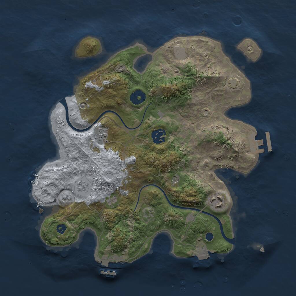 Rust Map: Procedural Map, Size: 3000, Seed: 545738733, 9 Monuments