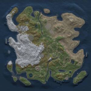 Thumbnail Rust Map: Procedural Map, Size: 3700, Seed: 760937263, 13 Monuments