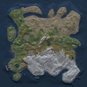 Thumbnail Rust Map: Procedural Map, Size: 3500, Seed: 274667790, 15 Monuments