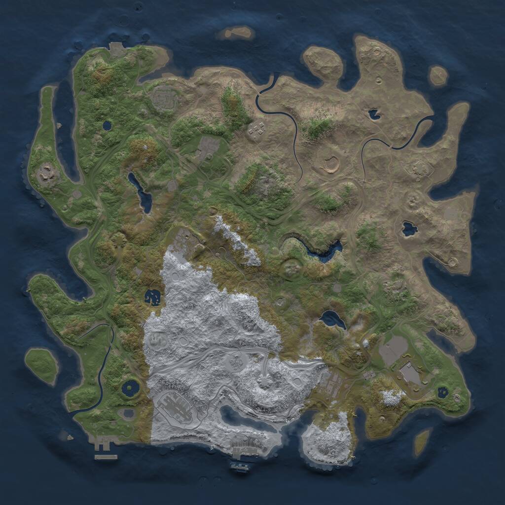 Rust Map: Procedural Map, Size: 4500, Seed: 1609382558, 17 Monuments