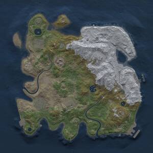 Thumbnail Rust Map: Procedural Map, Size: 3250, Seed: 383716340, 13 Monuments