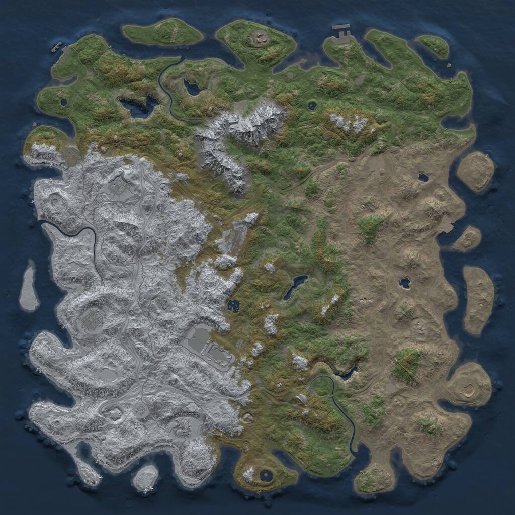 Rust Map: Procedural Map, Size: 6000, Seed: 21489, 17 Monuments