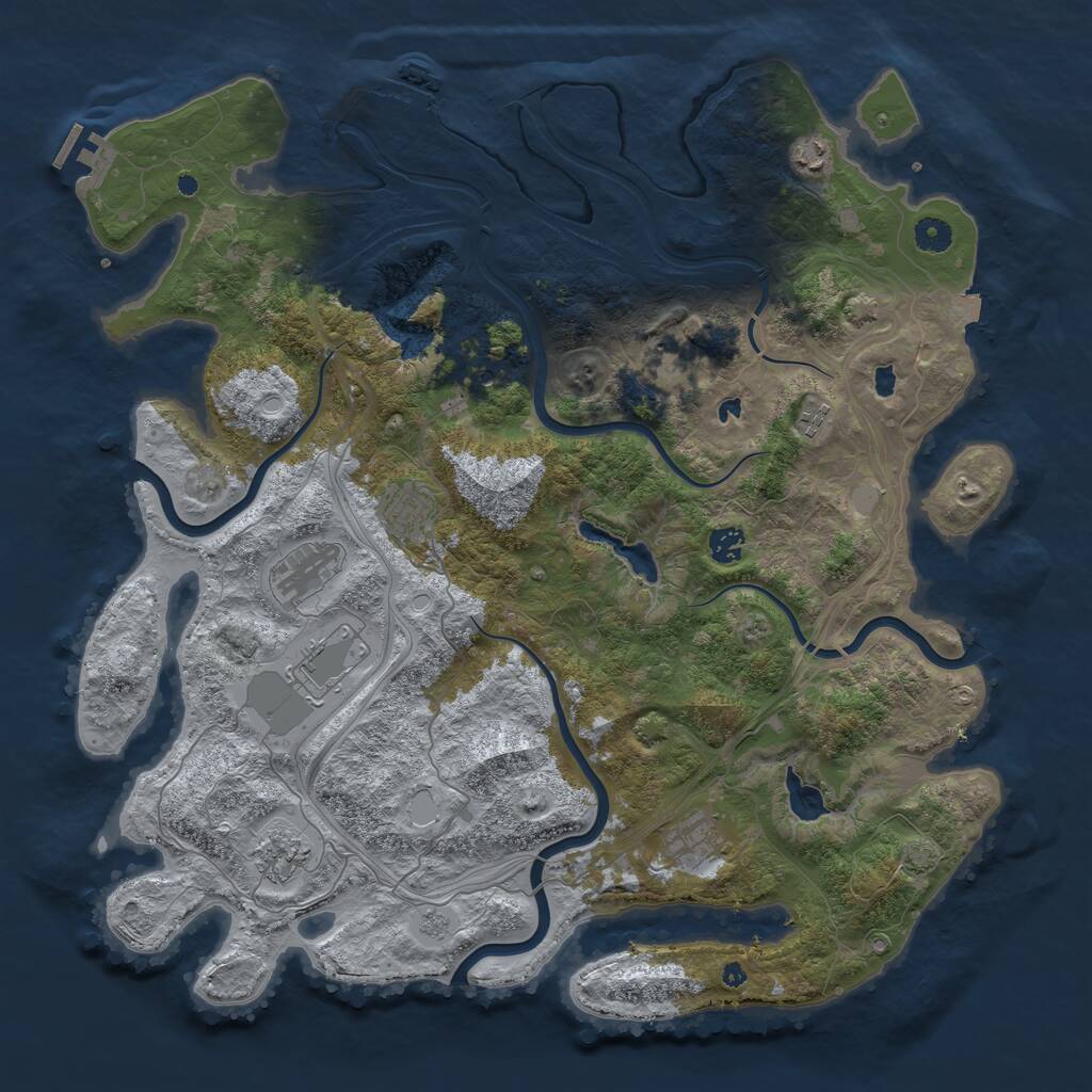 Rust Map: Procedural Map, Size: 4500, Seed: 1566444783, 15 Monuments