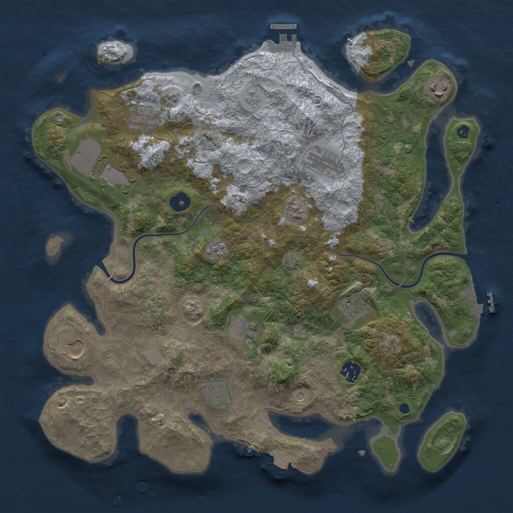 Rust Map: Procedural Map, Size: 3950, Seed: 976642688, 16 Monuments