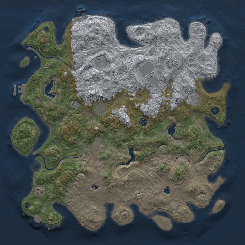 Rust Map: Procedural Map, Size: 4500, Seed: 21125, 15 Monuments