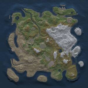 Thumbnail Rust Map: Procedural Map, Size: 3600, Seed: 1152941719, 12 Monuments