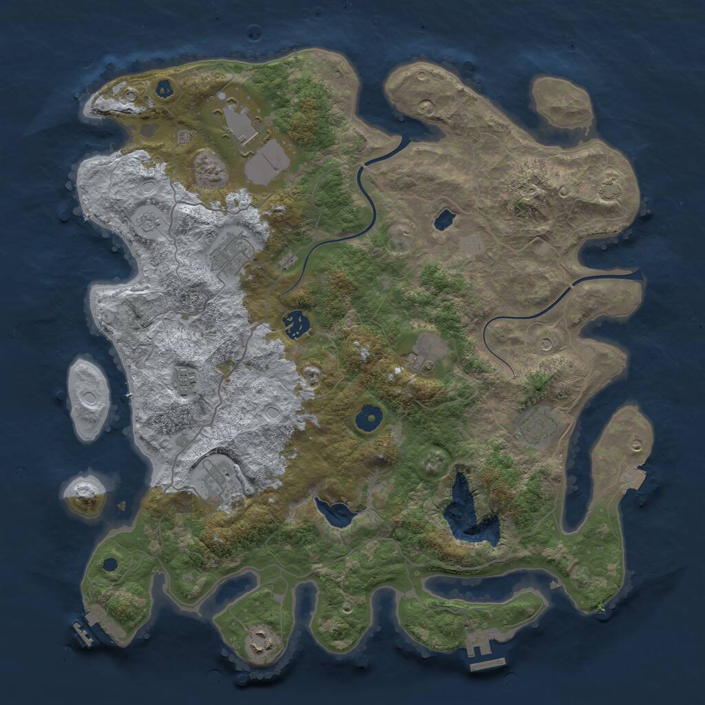 Rust Map: Procedural Map, Size: 4000, Seed: 29856176, 14 Monuments