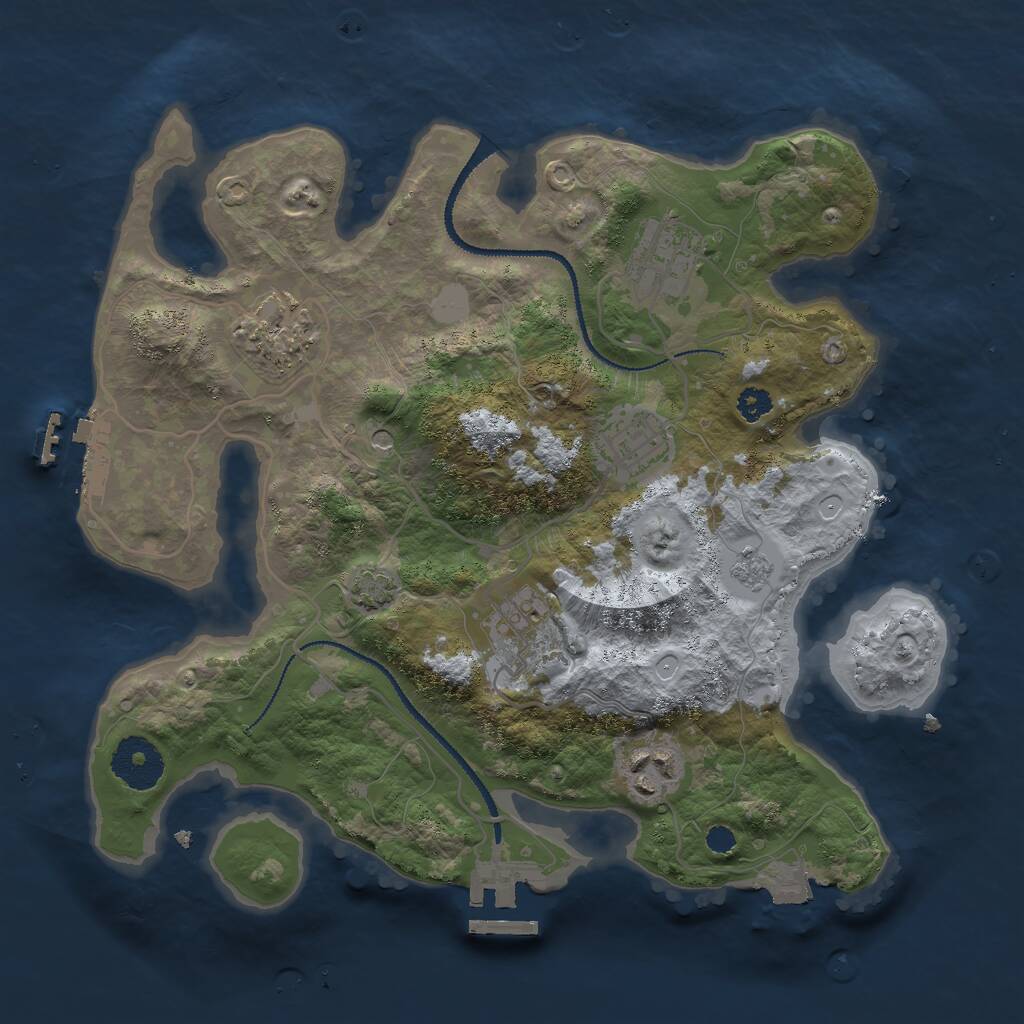 Rust Map: Procedural Map, Size: 3000, Seed: 236175346, 11 Monuments