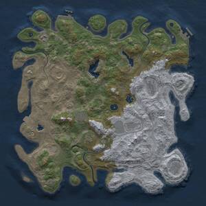 Thumbnail Rust Map: Procedural Map, Size: 4300, Seed: 1289663964, 15 Monuments