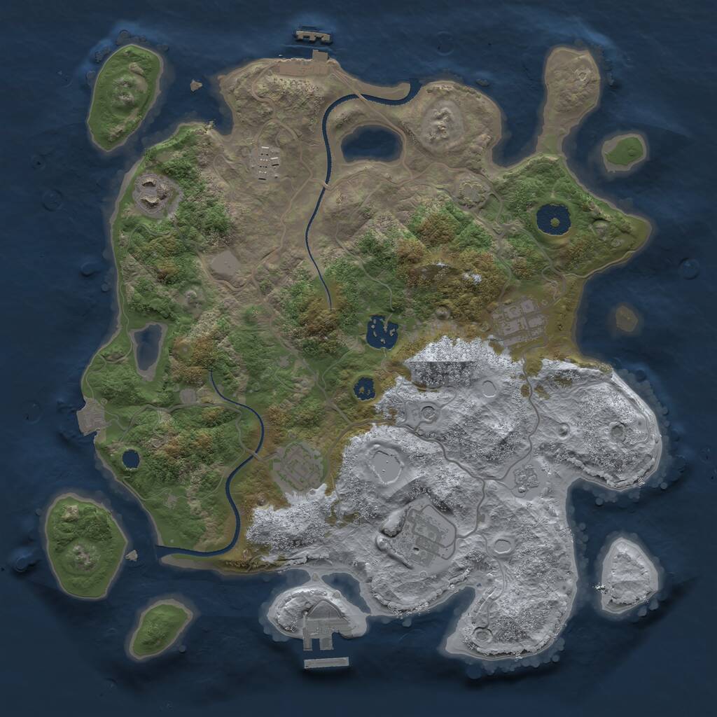 Rust Map: Procedural Map, Size: 3250, Seed: 1765186246, 12 Monuments