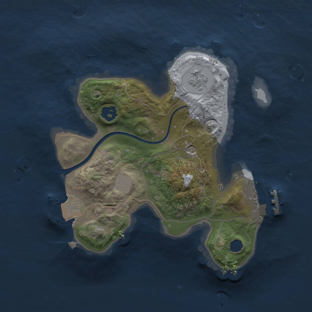 Rust Map: Procedural Map, Size: 2000, Seed: 383716340, 4 Monuments