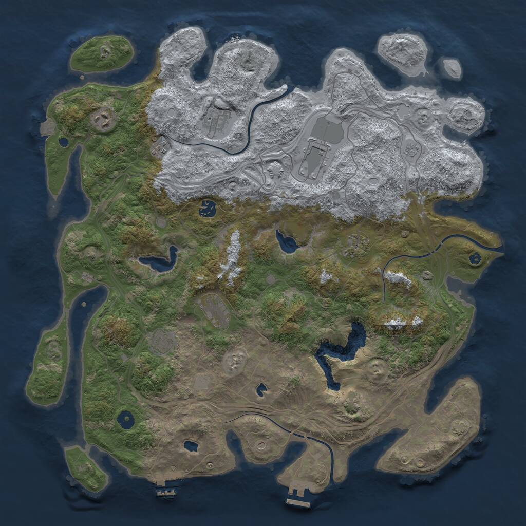 Rust Map: Procedural Map, Size: 4500, Seed: 482024, 14 Monuments