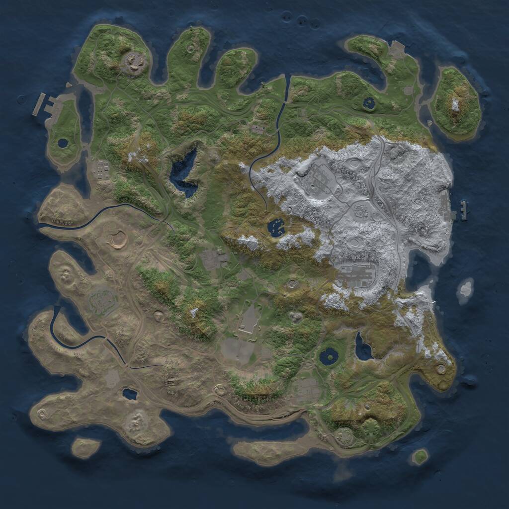 Rust Map: Procedural Map, Size: 4250, Seed: 396600060, 16 Monuments
