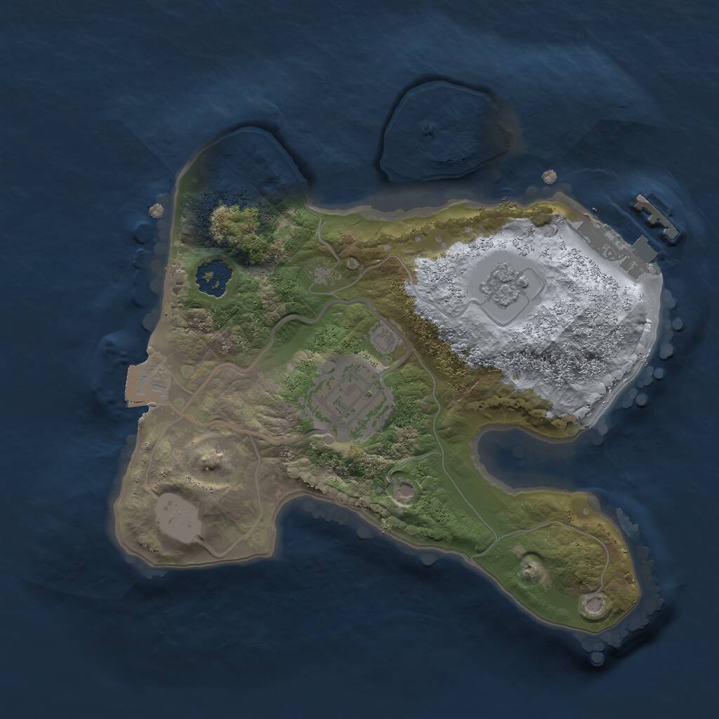 Rust Map: Procedural Map, Size: 2000, Seed: 1680099694, 4 Monuments