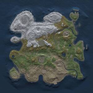 Thumbnail Rust Map: Procedural Map, Size: 3300, Seed: 775573591, 11 Monuments