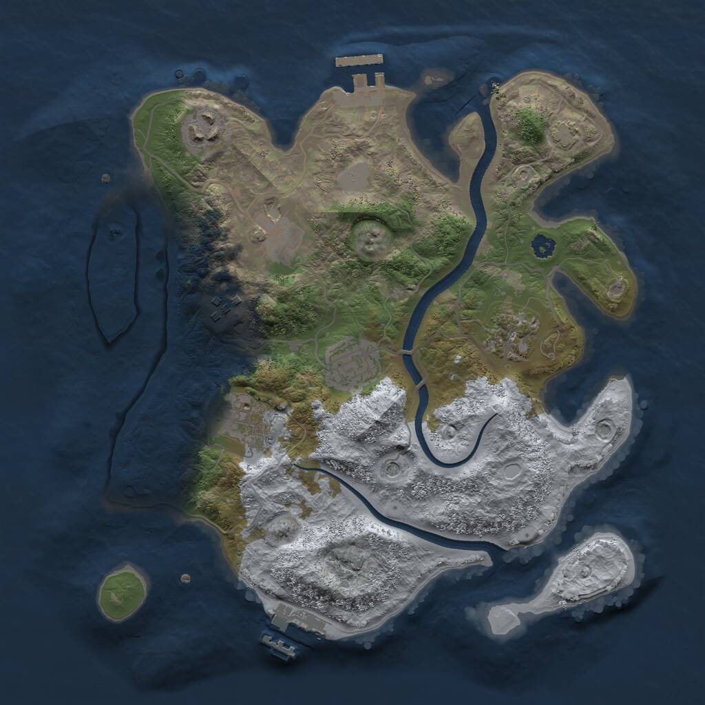 Rust Map: Procedural Map, Size: 3000, Seed: 15512, 11 Monuments