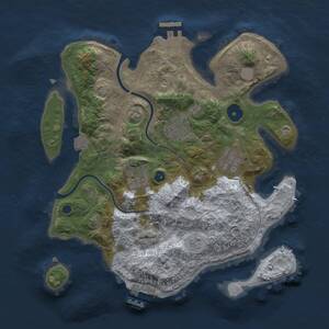 Thumbnail Rust Map: Procedural Map, Size: 3000, Seed: 15512, 9 Monuments