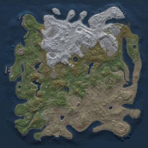 Thumbnail Rust Map: Procedural Map, Size: 4500, Seed: 1708288546, 17 Monuments