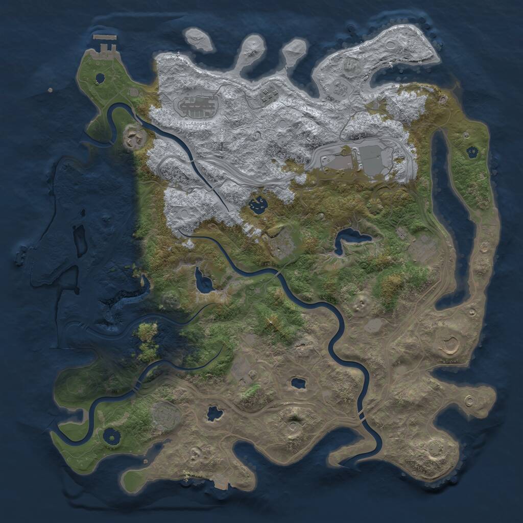 Rust Map: Procedural Map, Size: 4500, Seed: 1708288546, 16 Monuments