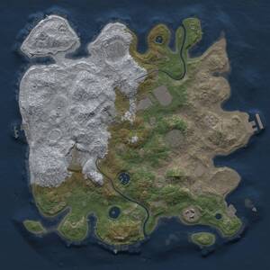 Thumbnail Rust Map: Procedural Map, Size: 3500, Seed: 201463237, 13 Monuments