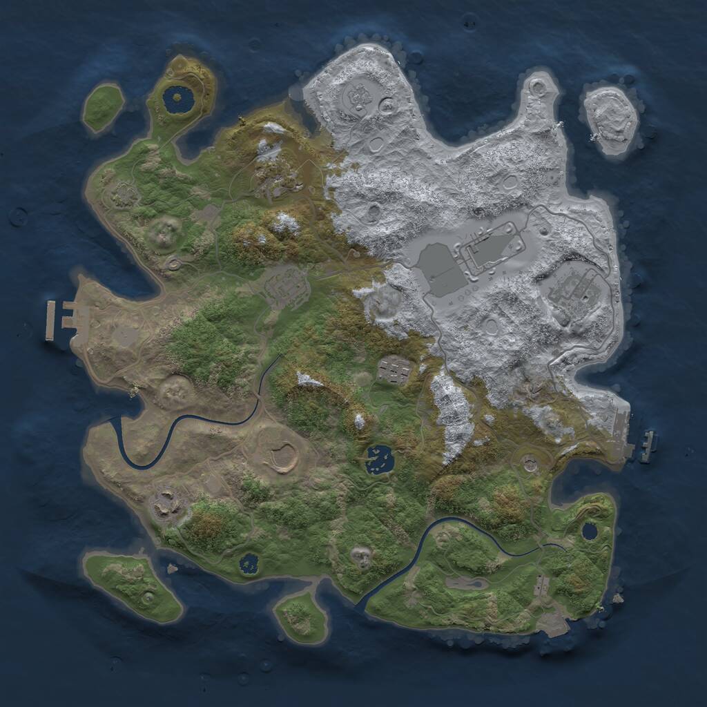 Rust Map: Procedural Map, Size: 3567, Seed: 44544, 14 Monuments